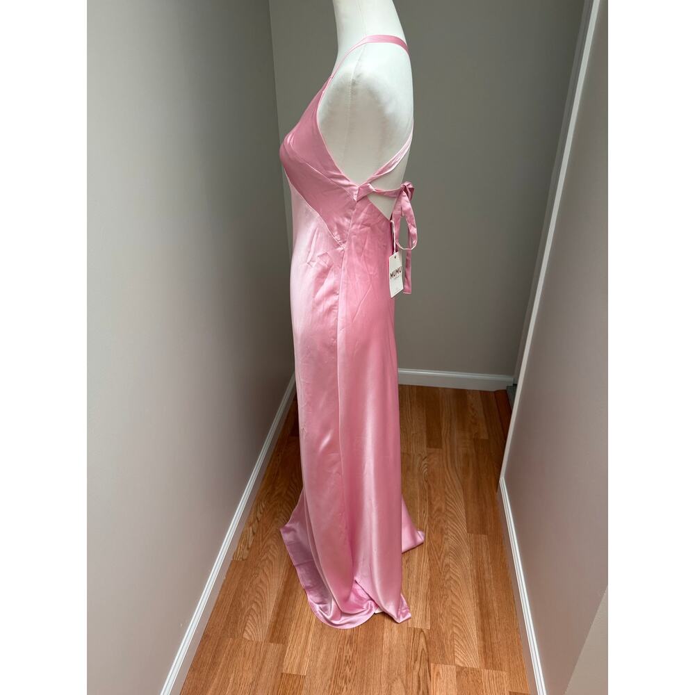 Show Me Your MuMu Anderson Maxi Dress Light Pink Luxe Satin Size Small - Picture 7 of 10